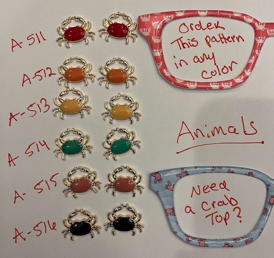 Animal Charms A511-A516 (some colors reduced in price)